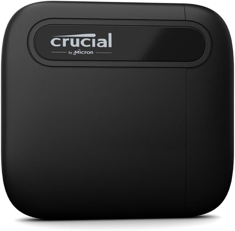 Crucial X6 1TB Externe SSD Festplatte, bis zu 800MB/s, PC und Mac, USB-C 3.2 Portable Solid State Dr