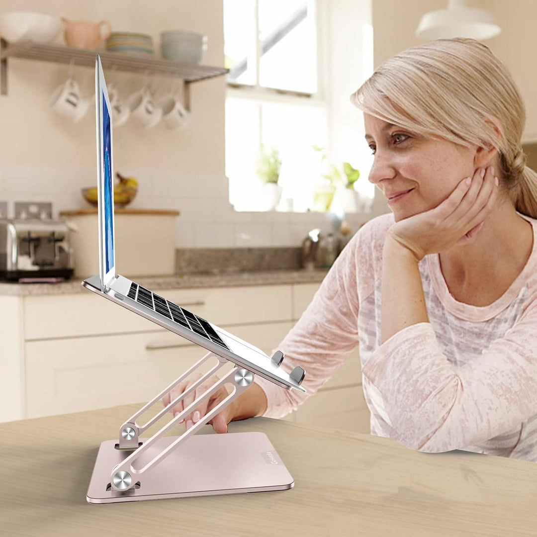 Gokeda Laptop Ständer, ergonomischer Laptopständer aus Aluminiumlegierung für den Schreibtisch, Note