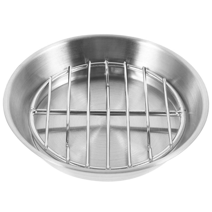 Zerodeko Hochleistungs Grillpfanne Edelstahl mit Ölablass Backblech 16cm Mehrzweck Bräter für Ofen u