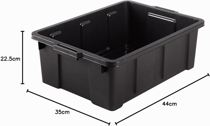 Iris Ohyama Heavy Duty Organisation Boxes, 43L, 4er-Set, Rot, Gross, Robust, Stapelbar, Aufbewahrung