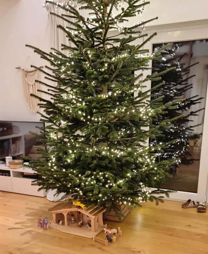 Holzspielzeug Peitz Weihnachtskrippe aus Holz | Krippenstall mit Stall und Hauptraum | Vielseitig al