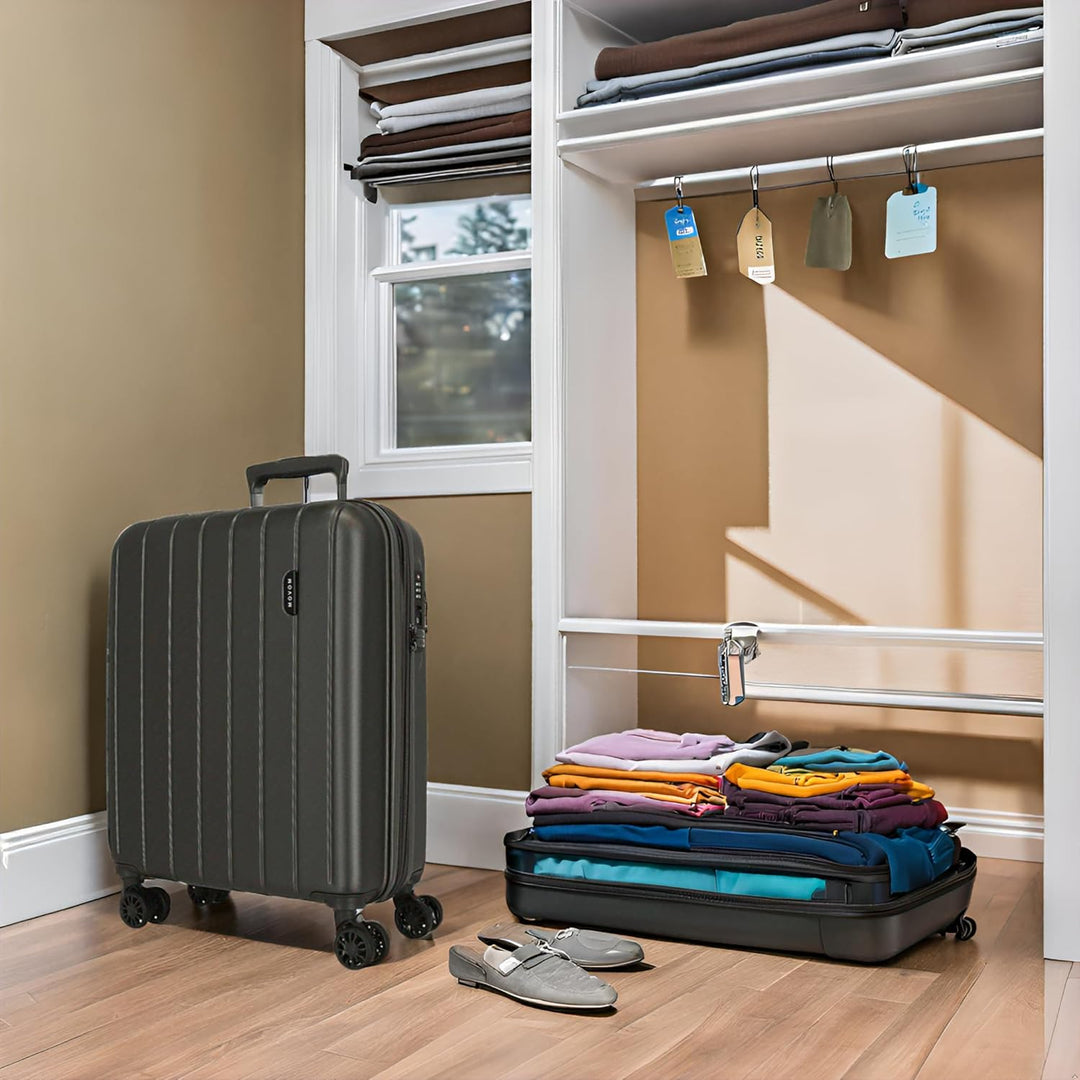 Movom Wood Kabinenkoffer Grau 40x55x20 cms Hartschalen ABS TSA-Schloss 38L 3,2Kgs 4 Doppelräder Erwe