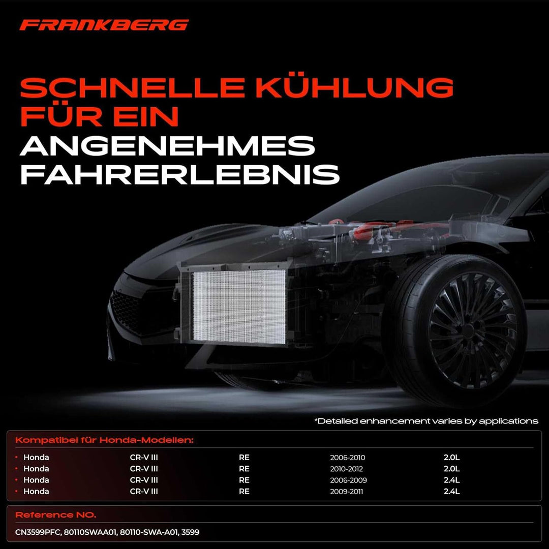 Frankberg Kondensator Klimaanlage mit Trockner Kompatibel mit CR-V III RE 2.0L 2.4L Benzin 2006-2012