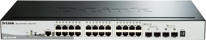 D-Link DGS-1510-28P/E, 28-Port Layer 2/3 Smart Managed Gigabit Stack Switch (24x 10/100/1000 Mbit/s