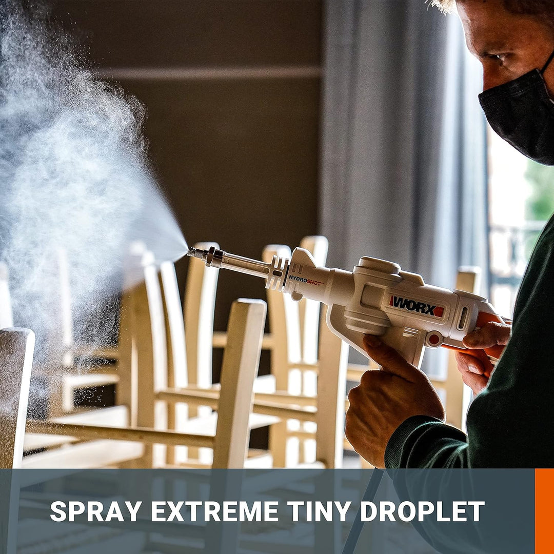 WORX 20V Akku Desinfektionssprühgerät WP651E, 5 Liter Umhängetank, Schwarz/Orange 5l