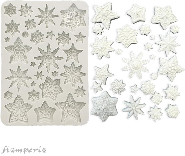 Stamperia - Silicone Mould A5 for Scrapbooking, Albums, Bullet Journals and More, Stars, Non-Stick,