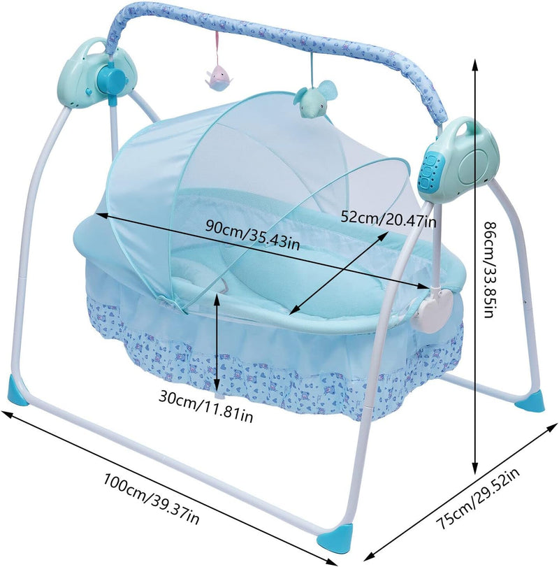 Jolre Babywippe Elektrisch, Babywiege, automatisch schaukelndes Babybett, Babywiege Elektrischer Stu