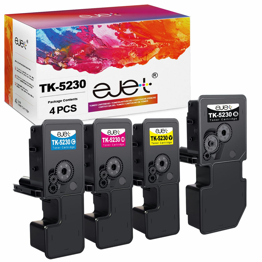 Ejet TK5230 Tonerkartusche Kompatibel für Kyocera TK5230 TK5230K TK-5230C TK-5230M TK-5230Y für ECOS