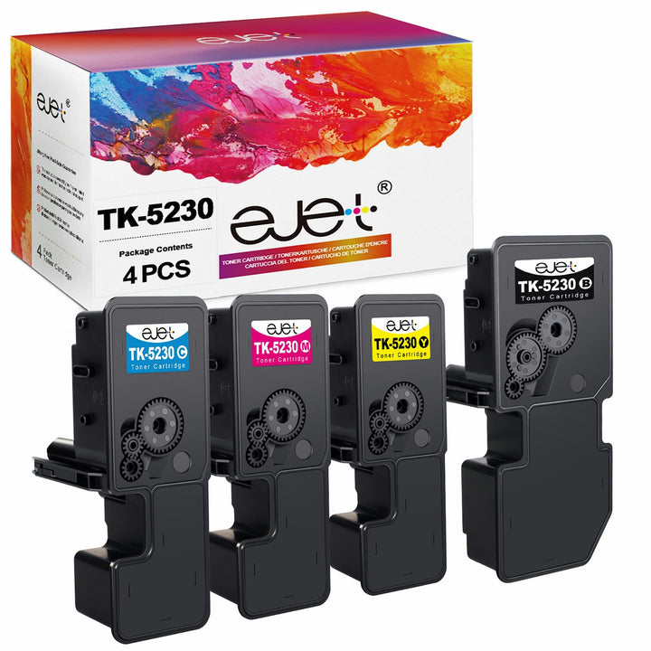 Ejet TK5230 Tonerkartusche Kompatibel für Kyocera TK5230 TK5230K TK-5230C TK-5230M TK-5230Y für ECOS