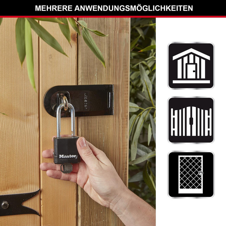 MASTER LOCK Hochleistungsvorhängeschloss [Schlüssel] [Beschichteter laminierter Stahl] [Wetterfest]