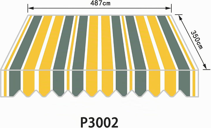 home Trends Markisenstoff Markise mit Volant 5 X 3.5 m Markisenbespannung ersatzstoff 487 x 350 cm B
