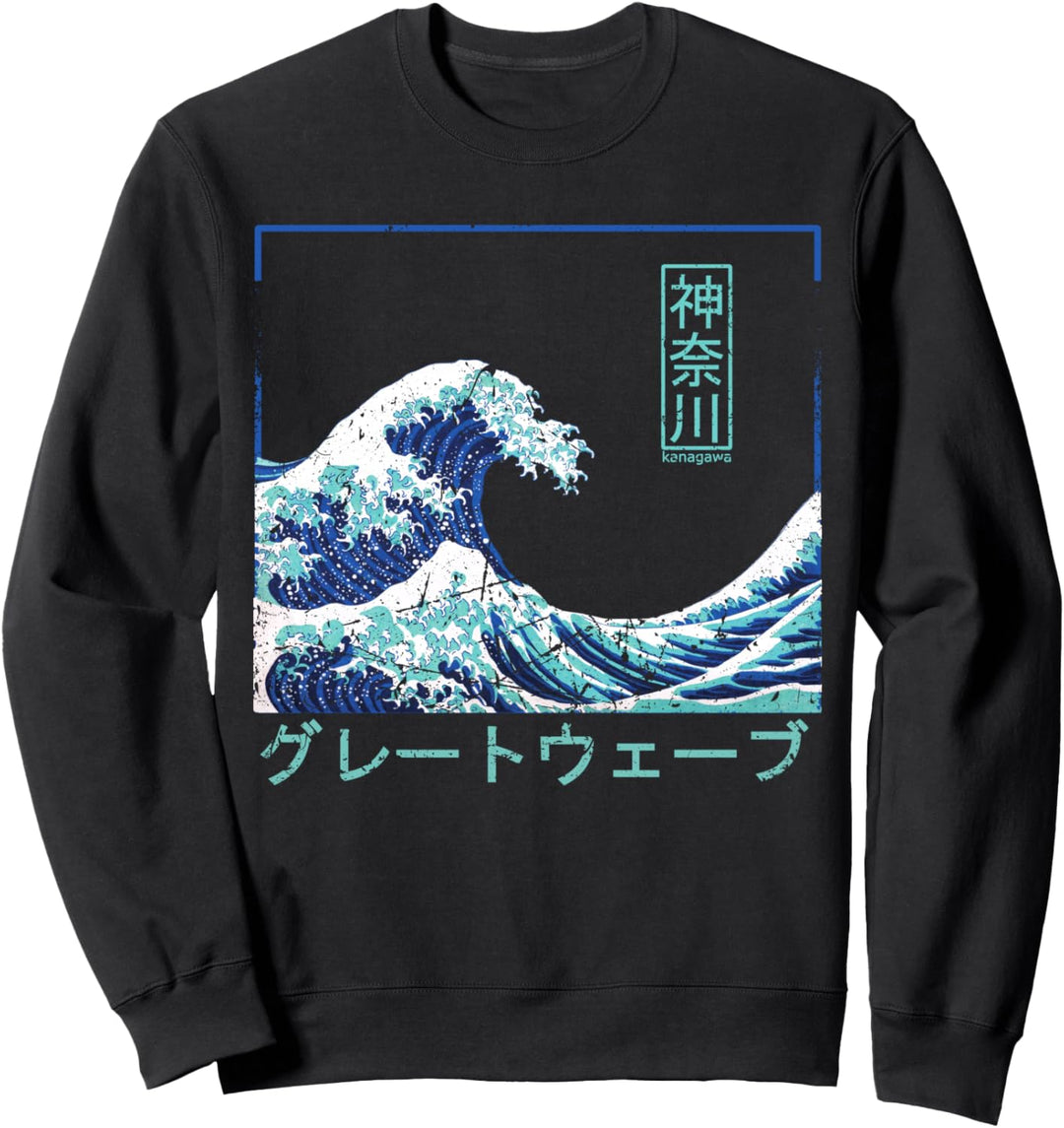 Vintage Asia Great Wave off Kanagawa Japan Sweatshirt