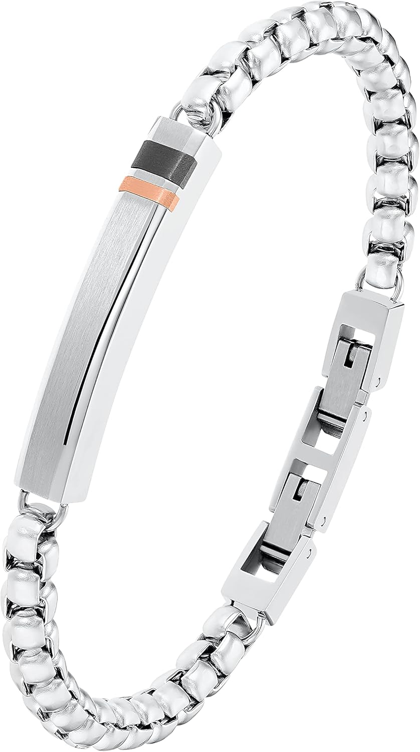 s.Oliver Armband Edelstahl Herren Armschmuck, 19,5+1,5 cm, Bicolor, Kommt in Schmuck Geschenk Box, 2