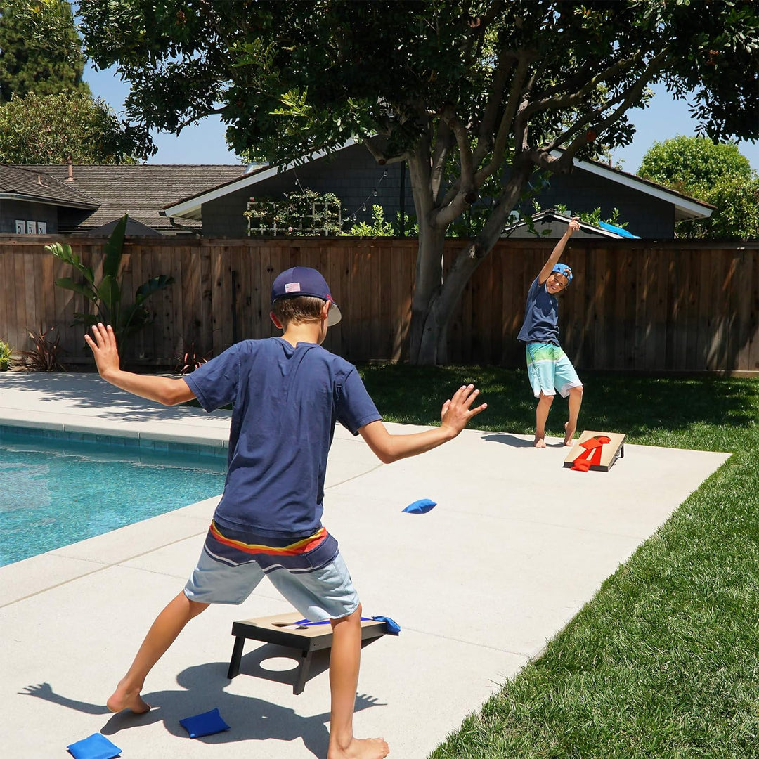 GoSports Cornhole Spielset mit 6 Sitzsäcken, tragbar, ideal zum Spielen im Innen- und Aussenbereich
