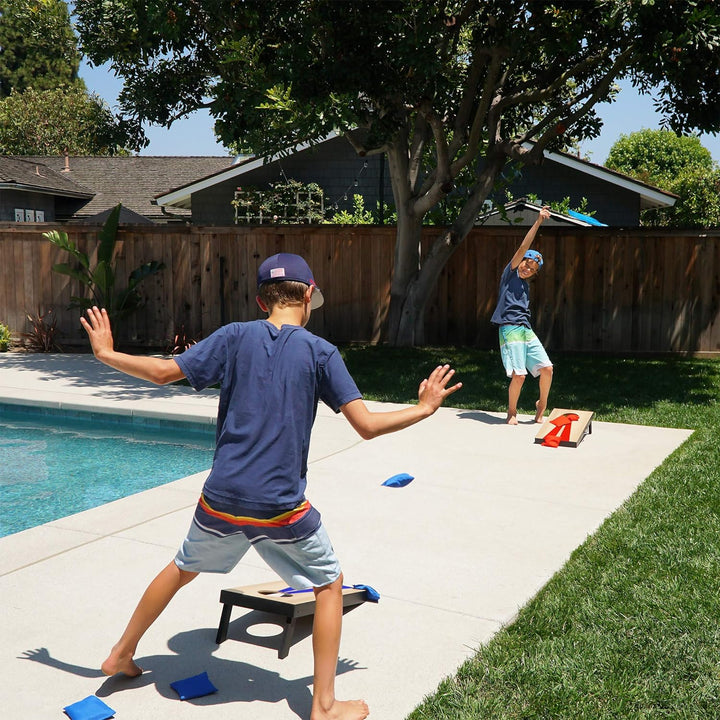 GoSports Cornhole Spielset mit 6 Sitzsäcken, tragbar, ideal zum Spielen im Innen- und Aussenbereich