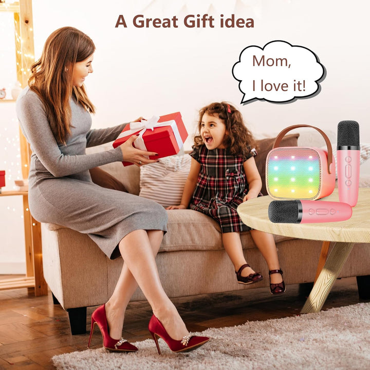 BONAOK Mikrofon Karaoke Spielzeug 2 Mikrofon, Bluetooth Karaokemaschinen für Kinder Erwachsene, Trag