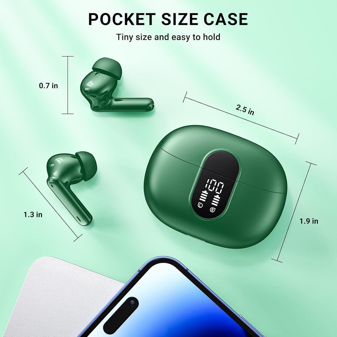 AOVOCE Bluetooth Kopfhörer Kopfhörer Kabellos Bluetooth in Ear 5.3 mit 4 ENC Noise Cancelling Mic LE