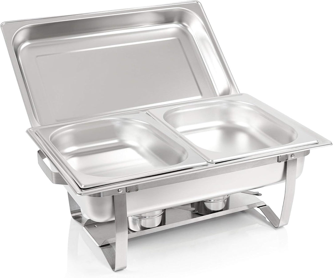 Mahlzeit Chafing Dish | Edelstahl Warmhaltebehälter | Speisenwärmer | Wärmebehälter | Rechaud für Ca