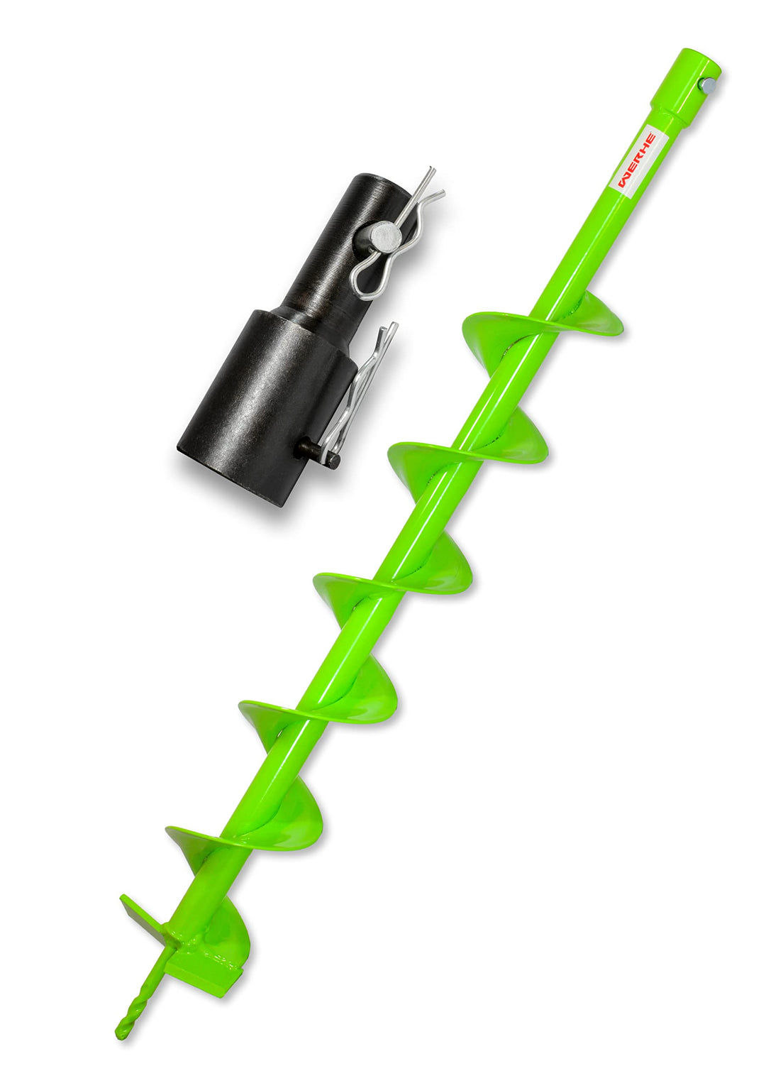 WERHE® Profi Bohrer VollStahl, Erdbohrer für bohrmaschine 100 mm extrem robust mit Stihl Adapter - P