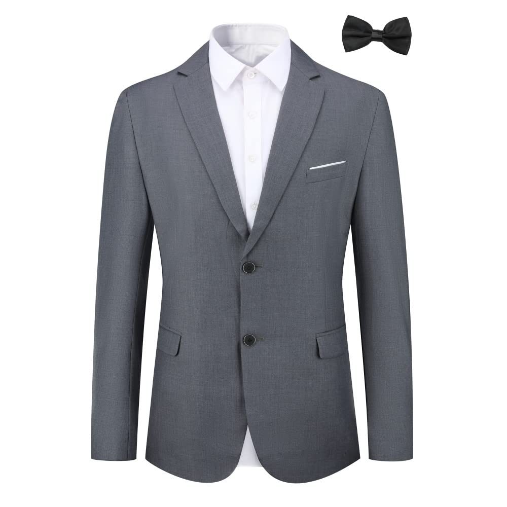 Allthemen Sakko Herren Slim Fit Sportlich Anzugjacke mit Fliege Zwei Knöpfe Herren Blazer für Busine