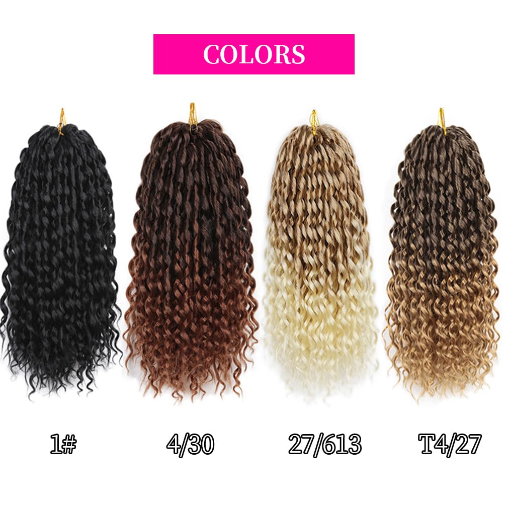 5 Packs Passion Twist Crochet Braid Hair 16" Deep Wave Crochet Hair for Women Long Water Wave Croche