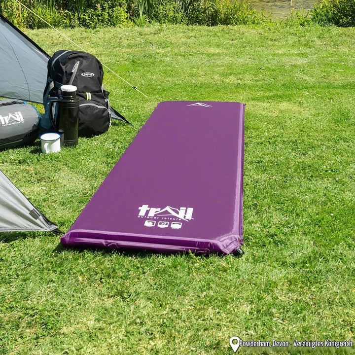 Trail Einzel Isomatte Selbstaufblasend, 5 cm Dicker Memory-Schaum, Isomatte Winter Aufblasbar Ultral