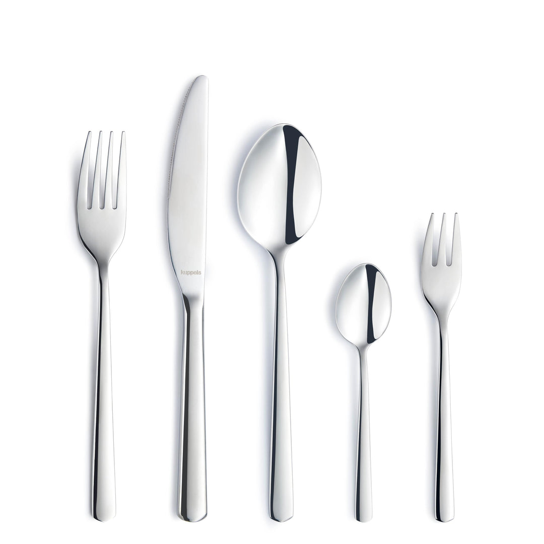 Kuppels Lana Besteck Set 12 Personen, 60-teilig - Silber | Besteckset, 18/10 Rostfrei Edelstahl, Mes
