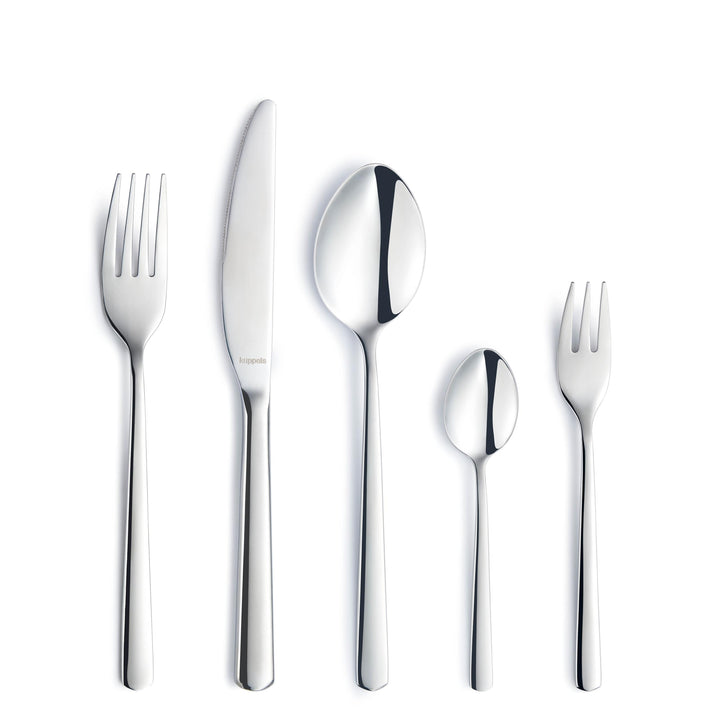 Kuppels Lana Besteck Set 12 Personen, 60-teilig - Silber | Besteckset, 18/10 Rostfrei Edelstahl, Mes