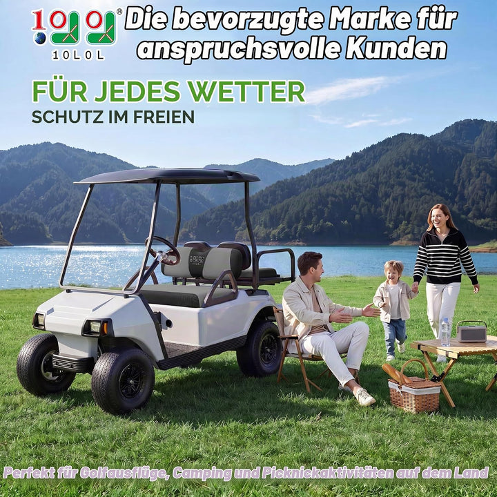 10L0L Golfplatzgeräte,Golfmobil-Zubehör,Golfwagen-Sitzbezug Komplettset für Vordersitze, Polyester-B