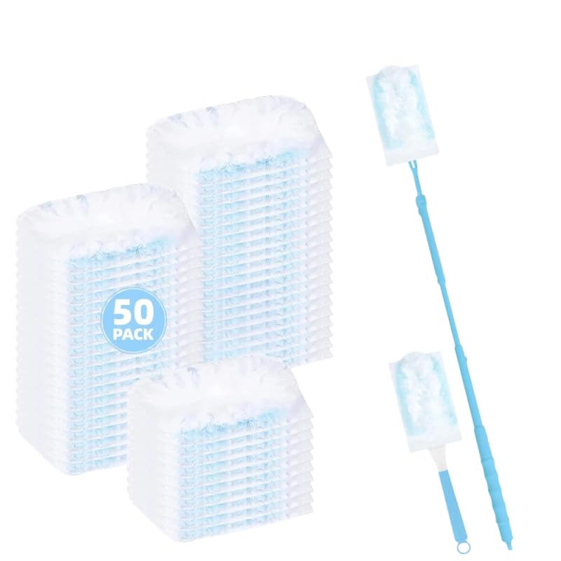 52 Stück Staubmagnet Kompatibel mit Swiffer Mikrofaser Staubmagnet Nachfüllpack, Einweg Staubwischer