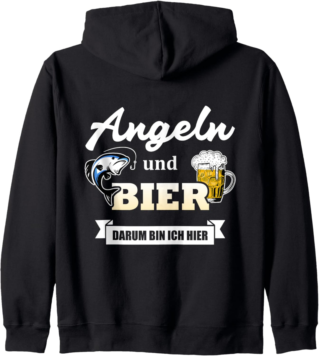 Angeln und Bier Angel Design Geschenkidee für Angler Kapuzenjacke