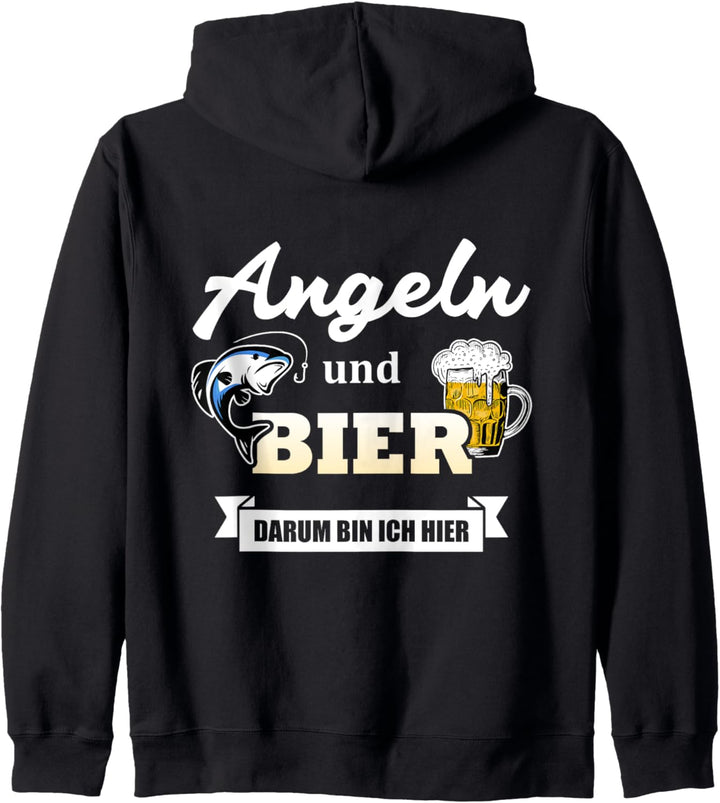Angeln und Bier Angel Design Geschenkidee für Angler Kapuzenjacke
