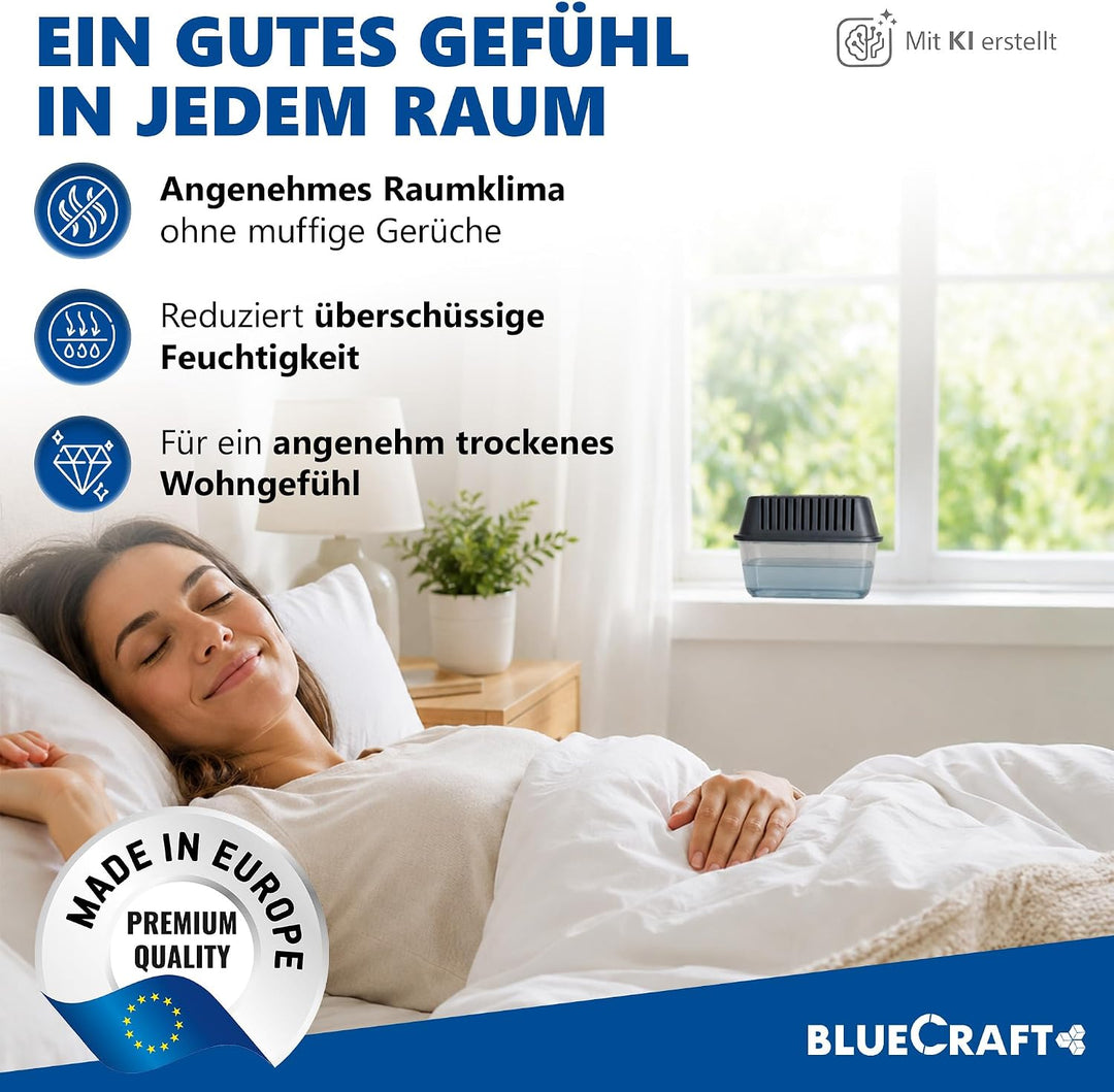Bluecraft - 10x 1 kg Luft-Entfeuchter Granulat im Vliesbeutel Nachfüllpack Raumentfeuchter ohne Stro