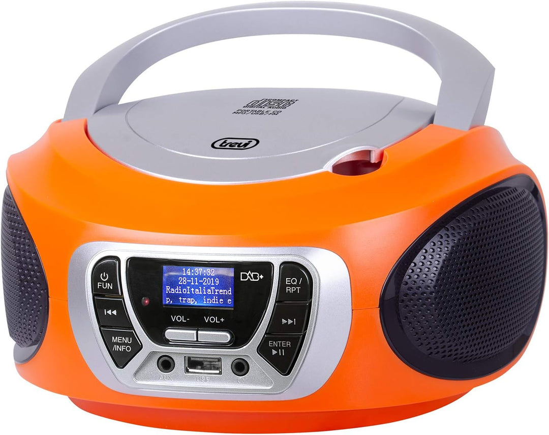 Trevi - Tragbares Stereo-CD-Boombox DAB/DAB+ Radio mit RDS und USB-Eingang mit direkter Wiedergabe v