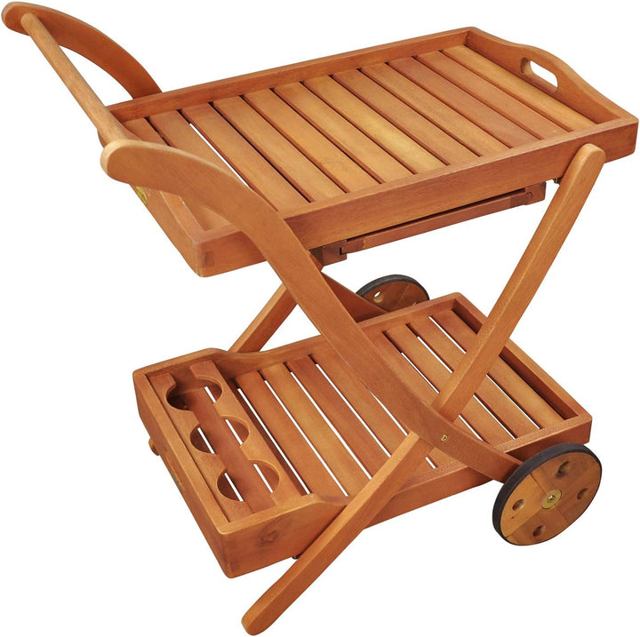 indoba Flair-Serie Sun Flair-IND-70004-SW Servierwagen, braun, 80 x 62,5 x 86 cm