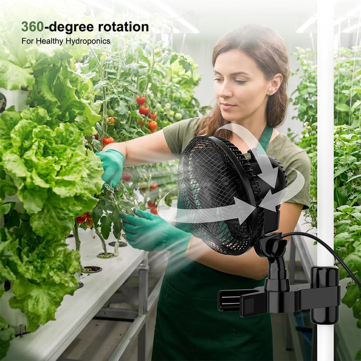 Grow Ventilator Oszillierend mit Clip, 2 Geschwindigkeitsstufen, Grow Clip-Ventilator Klemmbar für g