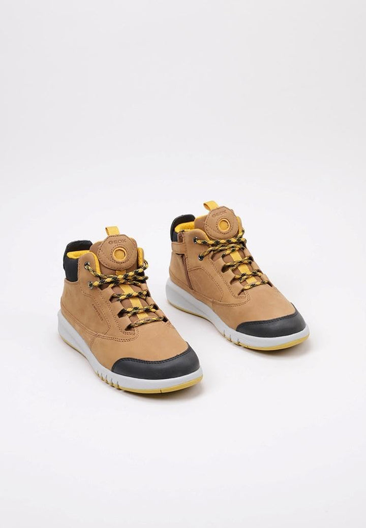 Geox Jungen J Aeranter Boy ABX Ankle Boot, 29 EU Brown Dk Yellow
