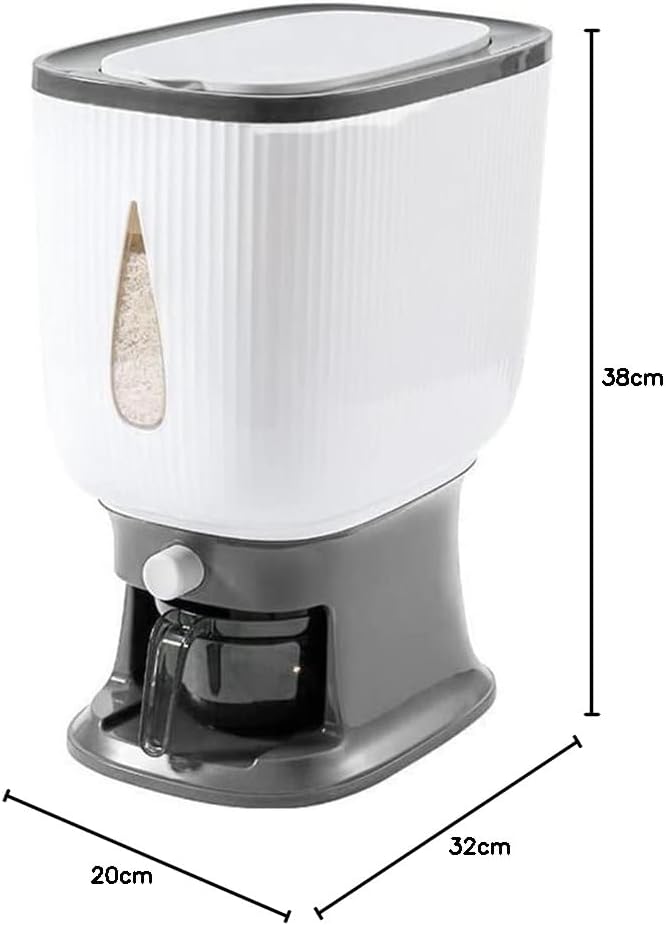 NIZEAMI 10 Kg Automatischer mit SpüLen Becher Smart Aufbewahrung Eimer Haushalt Box für Cornflakes M