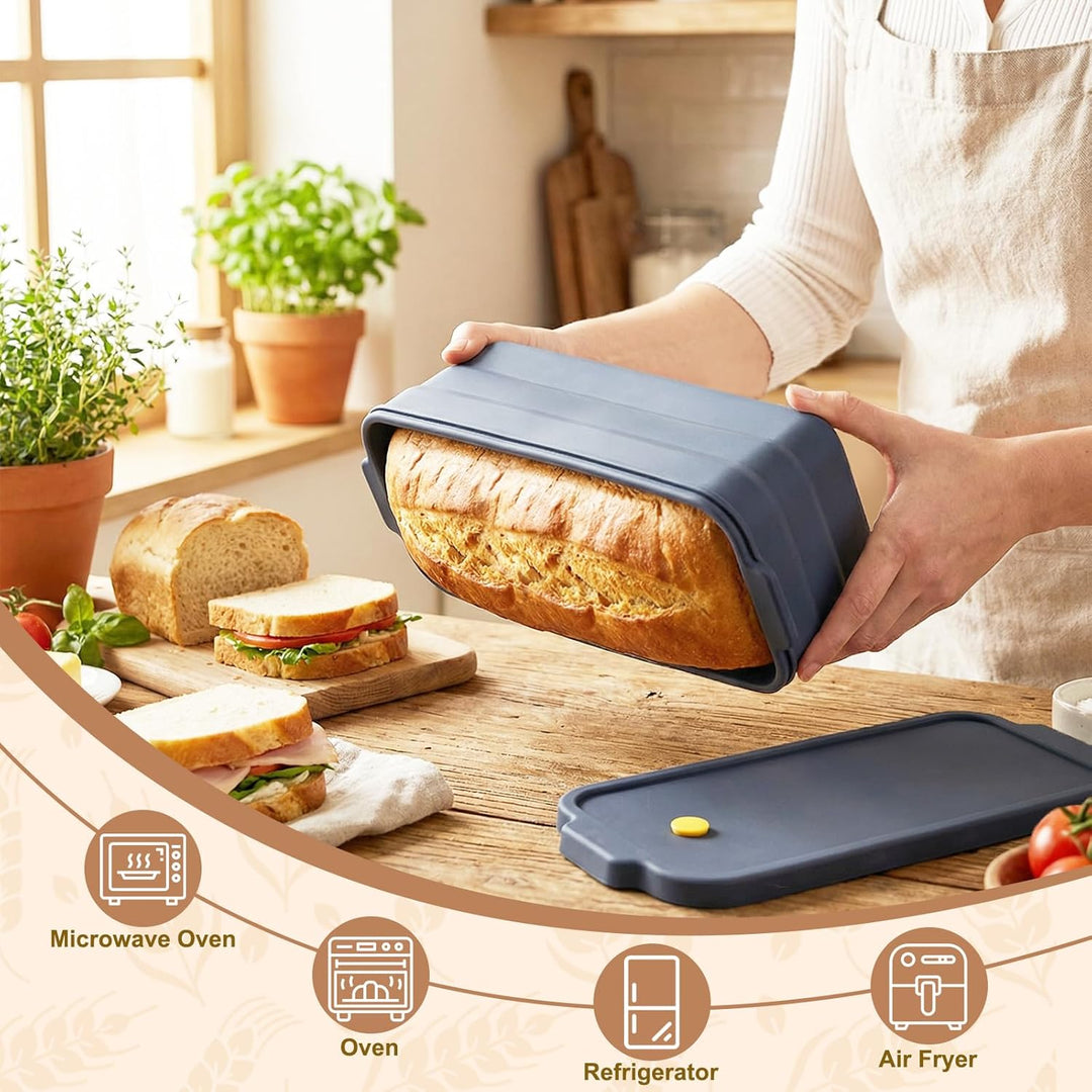 Silikon Brotbackform mit Deckel, BPA-freie, Antihaftbeschichtete, Flexible Toastbrot Backform, Hitze