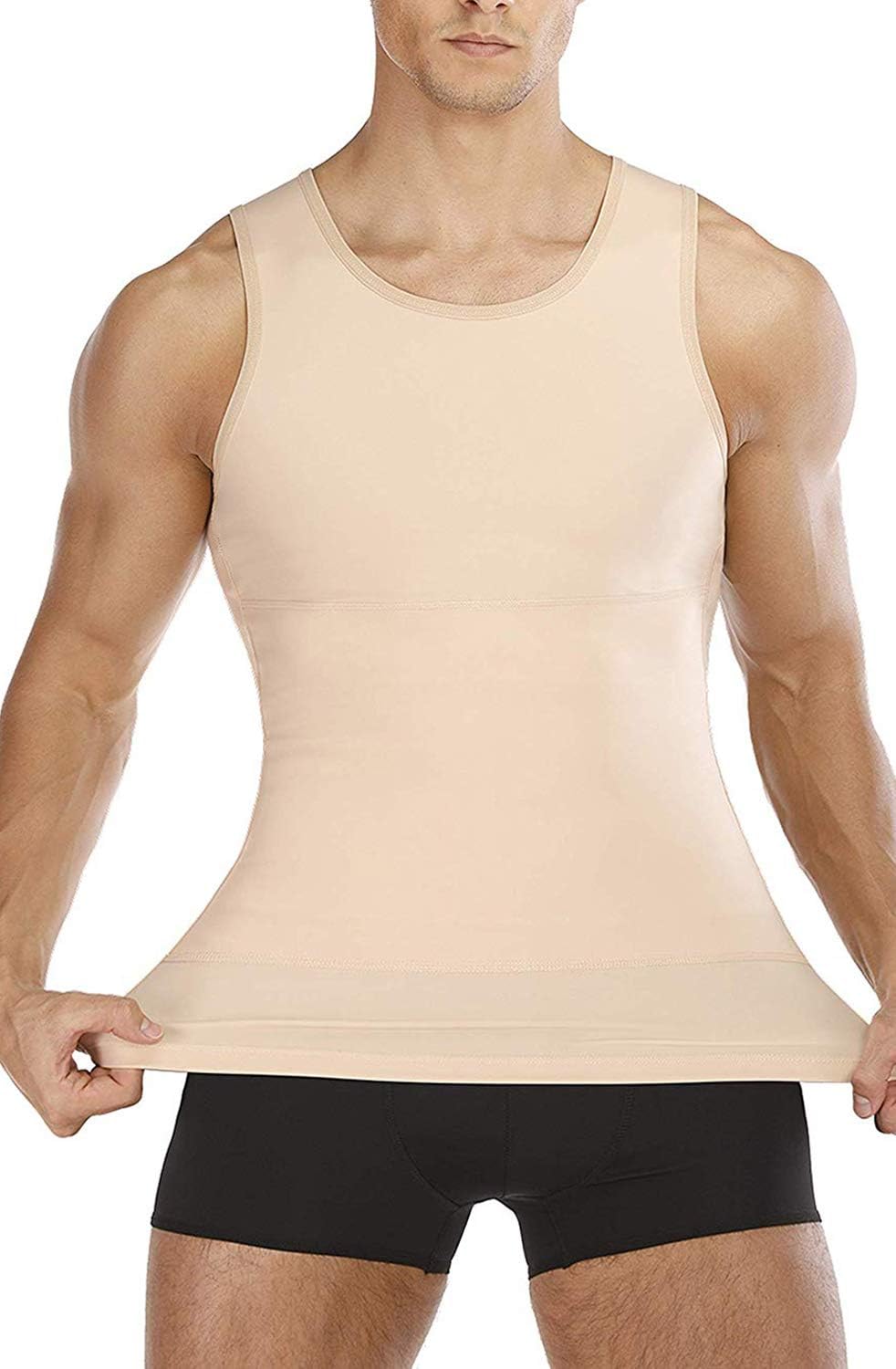 Gotoly Herren Unterhemden Shapewear Workout Tank Tops Kompressionsshirt Muskelshirt Abnehmen Body Sh