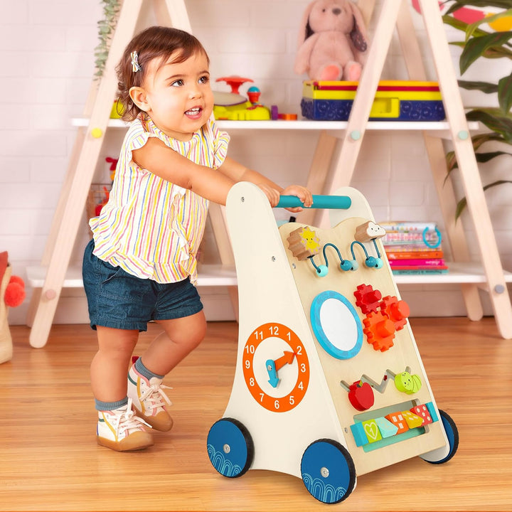 B. toys - Kleine Lernschritte - Activity Walker aus Holz - 7 Bildungsaktivitäten - Lern- und Laufspi