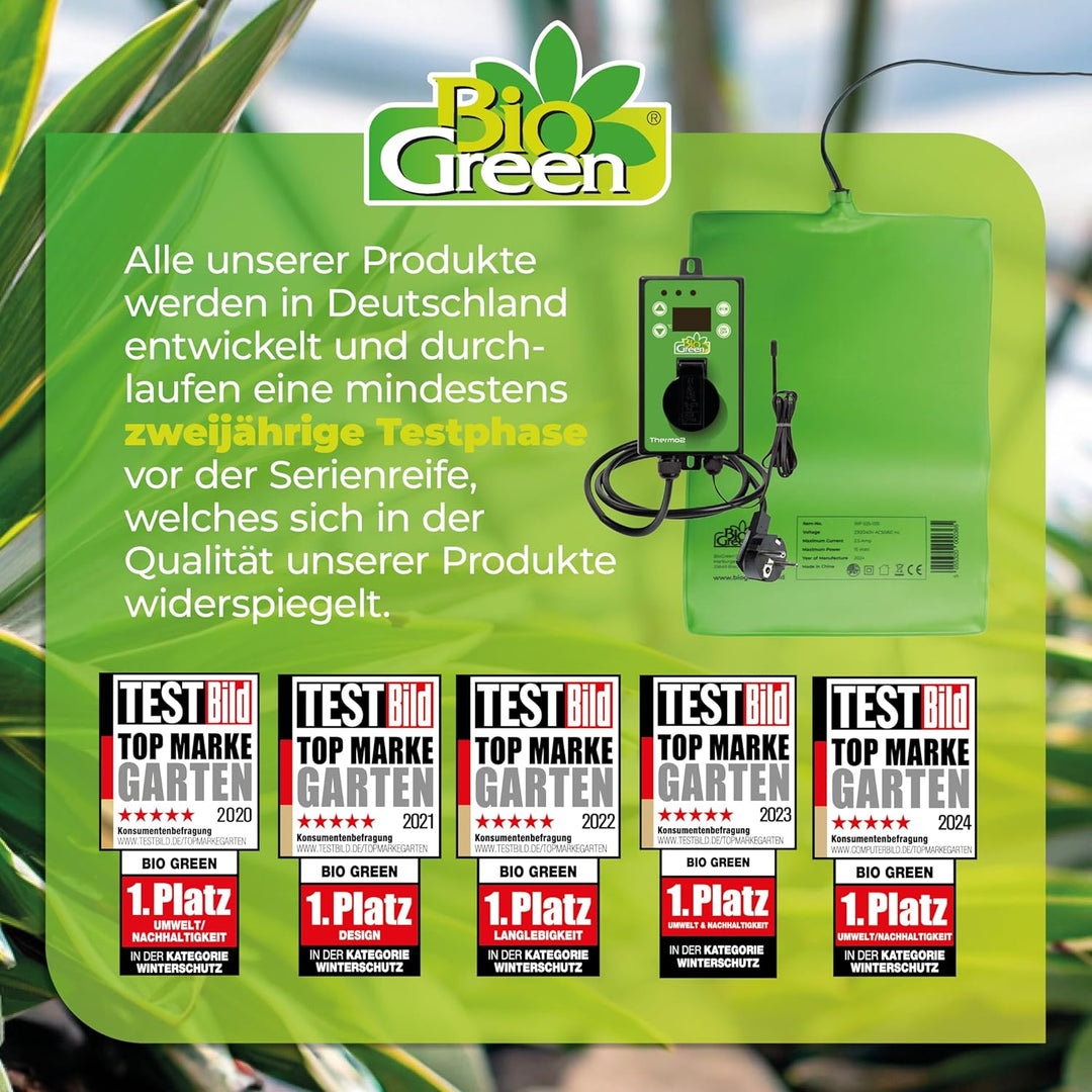 Bio Green Anzuchtbooster Heizmatte mit Digital-Thermostat für Pflanzen | 60 x 120 cm | 140 Watt | wa