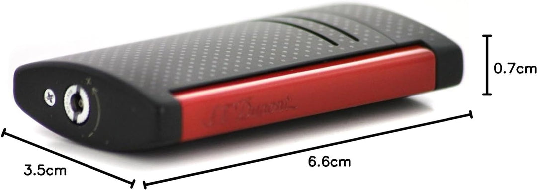 S.T. Dupont Maxijet-Feuerzeug, gebürstetes Chrom-P Mattschwarz-rot Matt Black/Red, Matt Black/Red