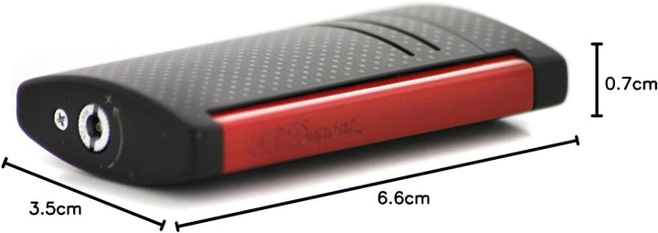 S.T. Dupont Maxijet-Feuerzeug, gebürstetes Chrom-P Mattschwarz-rot Matt Black/Red, Matt Black/Red