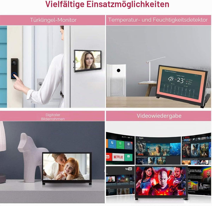 ELECROW Raspberry Pi Display, 7-Zoll 1024×600 Touchscreen Monitor Mini Bildschirm mit Propellerständ