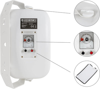 McGrey OLS-651WH Outdoor-Lautsprecher 10x Set - Zwei-Wege-System - IP56 - Für Restaurant, Biergarten