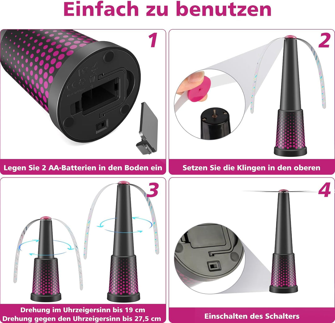 4 Stück Fliegenwedler,Einziehbar und Aufhängbar Fliegenwedler für den Tisch, Tragbarer Mückenschutz