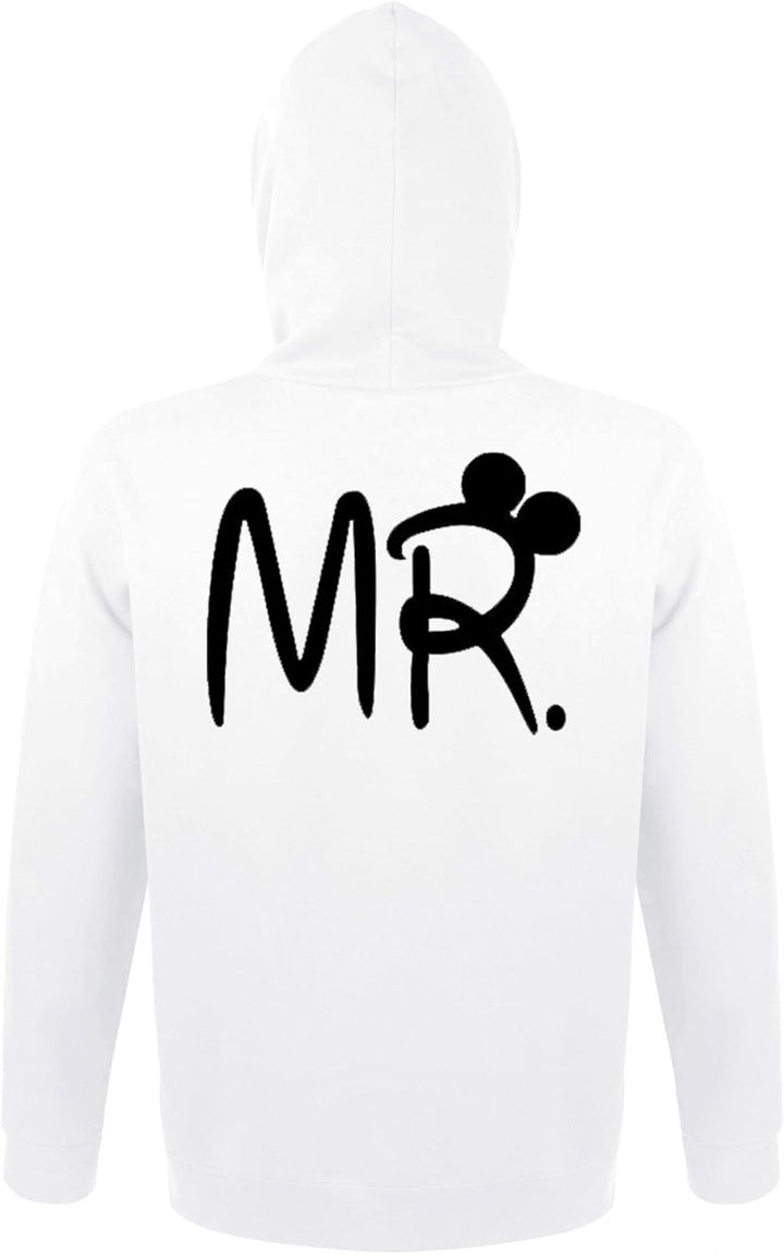 Couple Camp Mr Mrs Hoodie Pärchen Pullover Paare King Queen Fun Spruch 3XL Herren-weiss, 3XL Herren-
