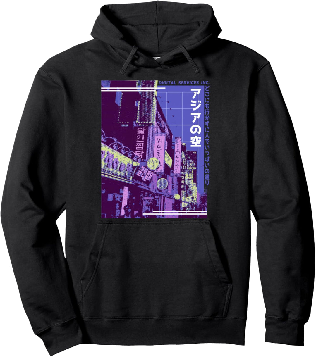 Ästhetischer Stil Vaporwave Japan 80er 90er Tokyo Osaka Pullover Hoodie