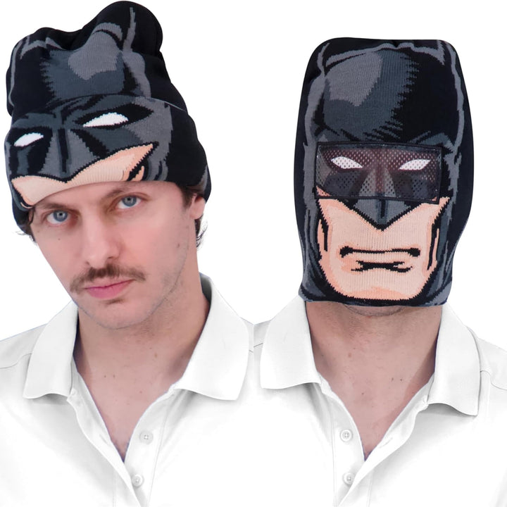 Concept One Unisex-Erwachsene Dc Comics Batman Roll Down Cuff Beanie-Mtze, schwarz, Einheitsgrösse